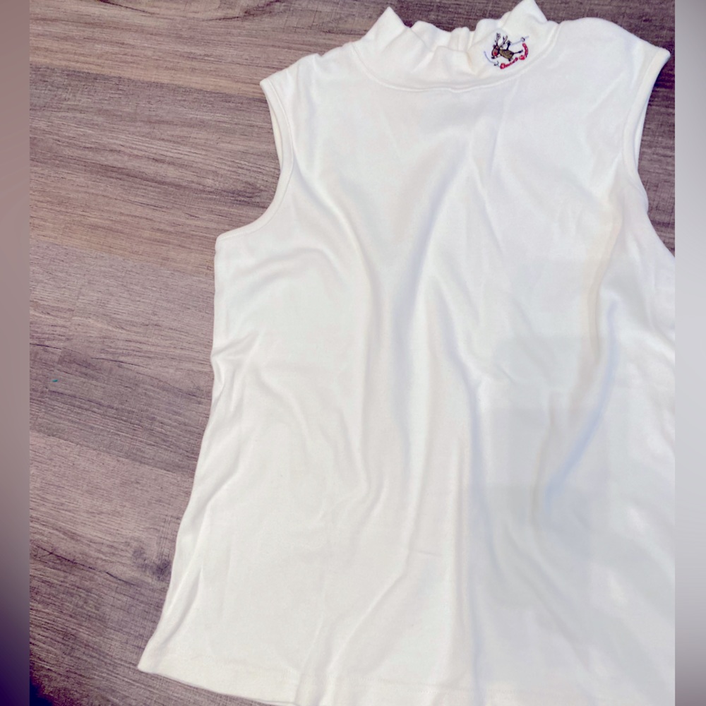 Christopher & Banks Sleeveless‎ Christmas Mock Neck Sweater Layering Top Medium